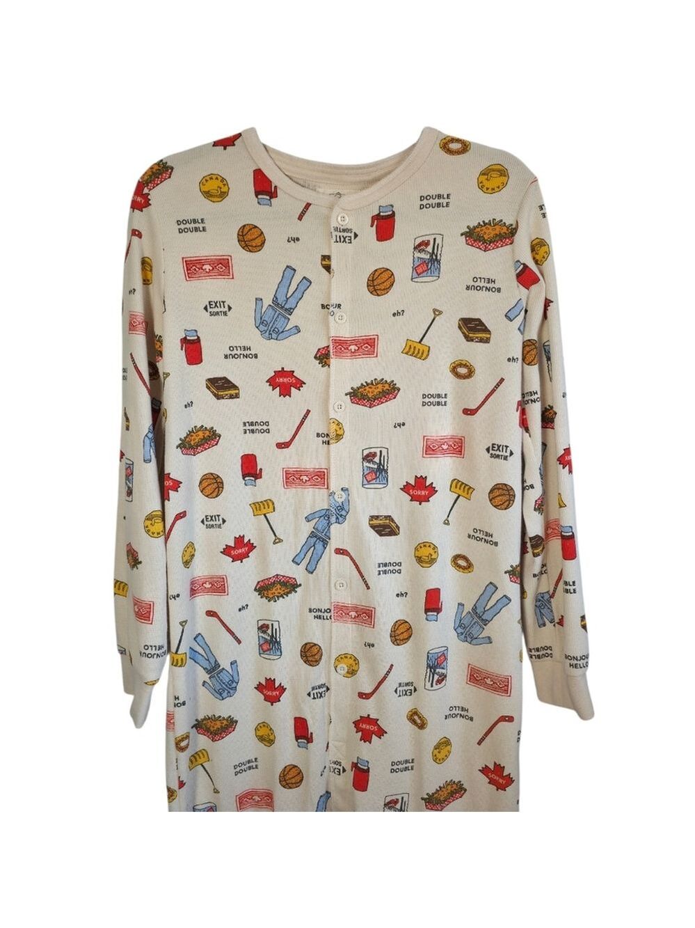 Arborist Thermal Onesie Pajamas Size Small Canadian Print Waffle - Picture 4 of 12